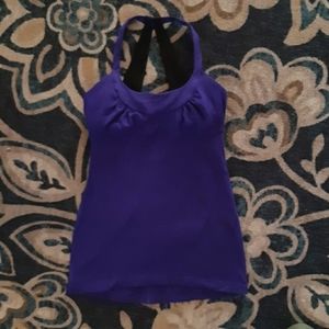 Lululemon athletic workout running tank top blue purple 4